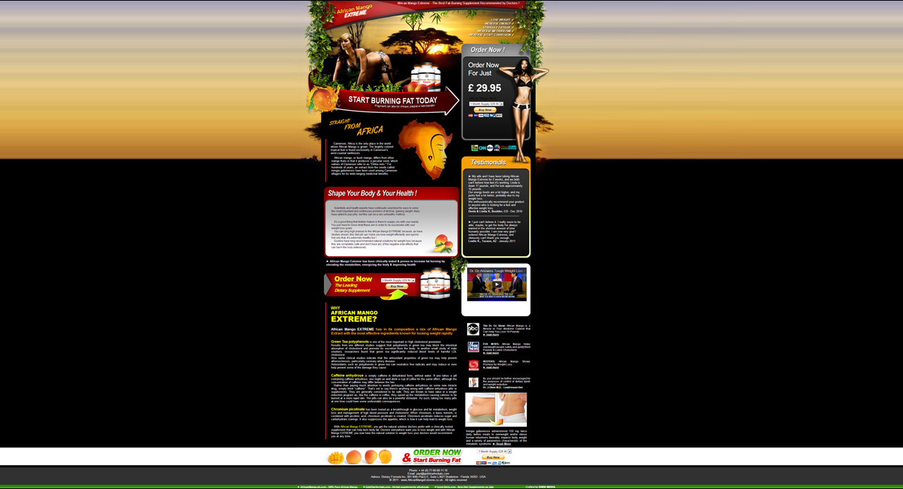 Detary Supplement Web design